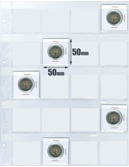 100 COIN HOLDERS N1 40mm. 50 PTA. / 10€ SAFI